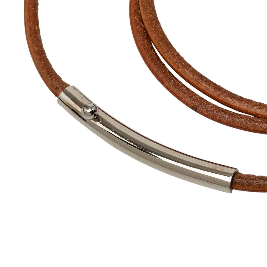 Hermès Leather Cord Belt Brown Leather Very good - Model View