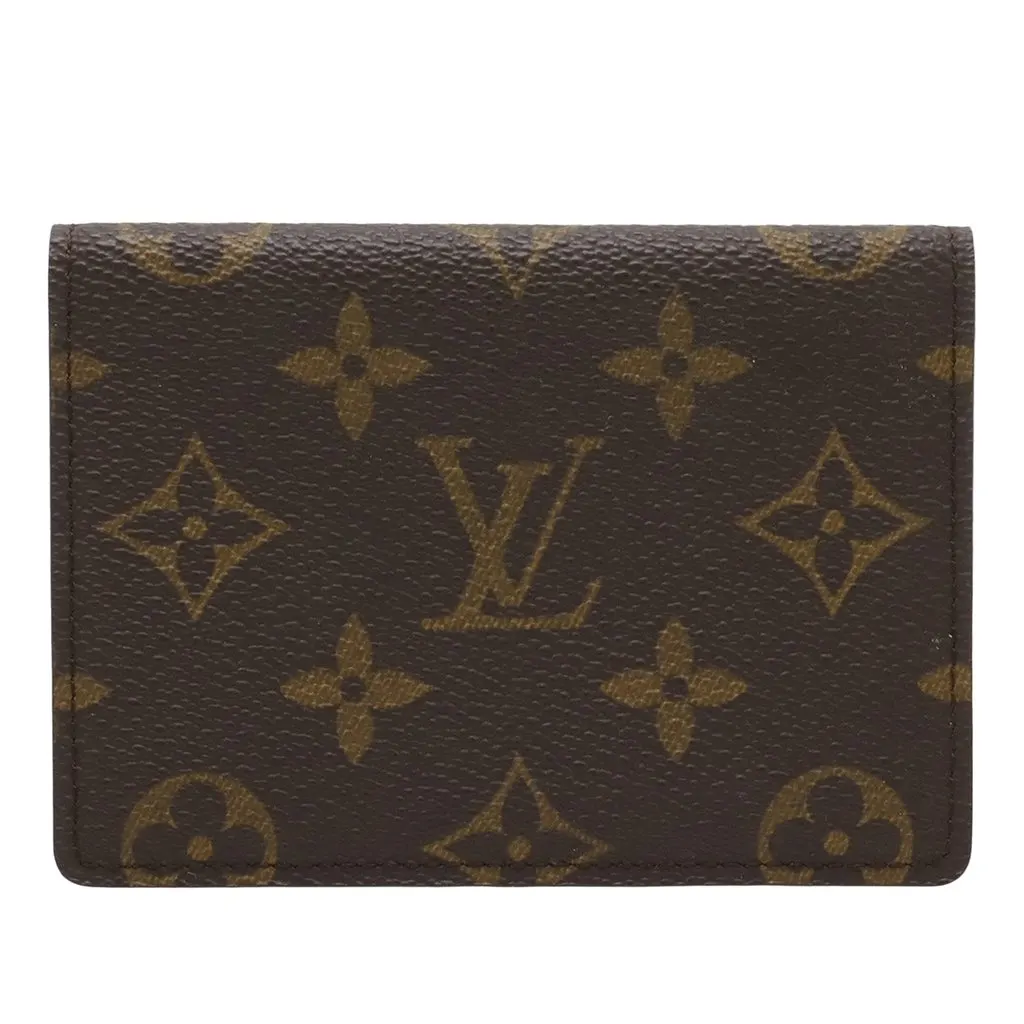 Louis Vuitton Monogram Porte 2 Cartes Vertical Brown Very good - Front View
