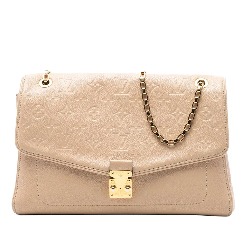 Louis Vuitton Monogram Empreinte Saint Germain MM Beige Leather Very good - Front View