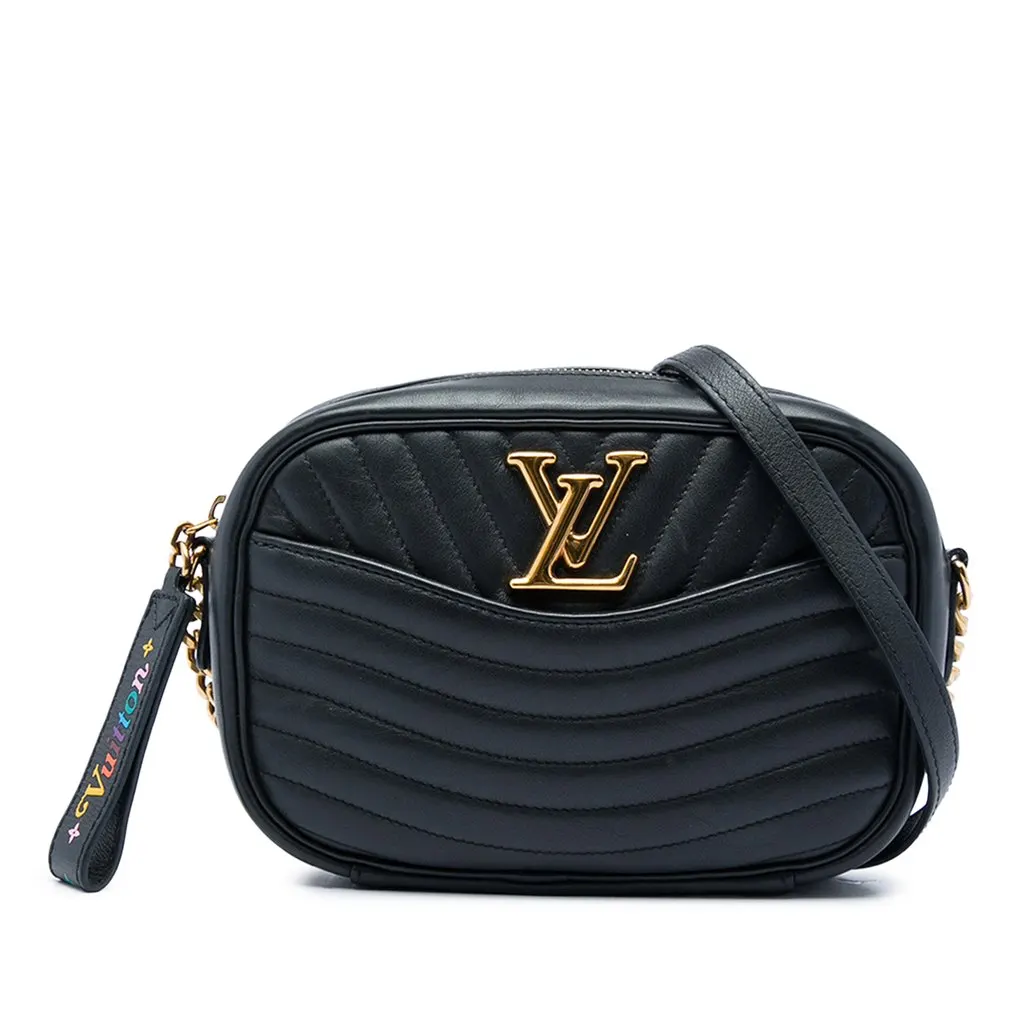 Louis Vuitton New Wave Camera Bag Black Leather Very good - Front View