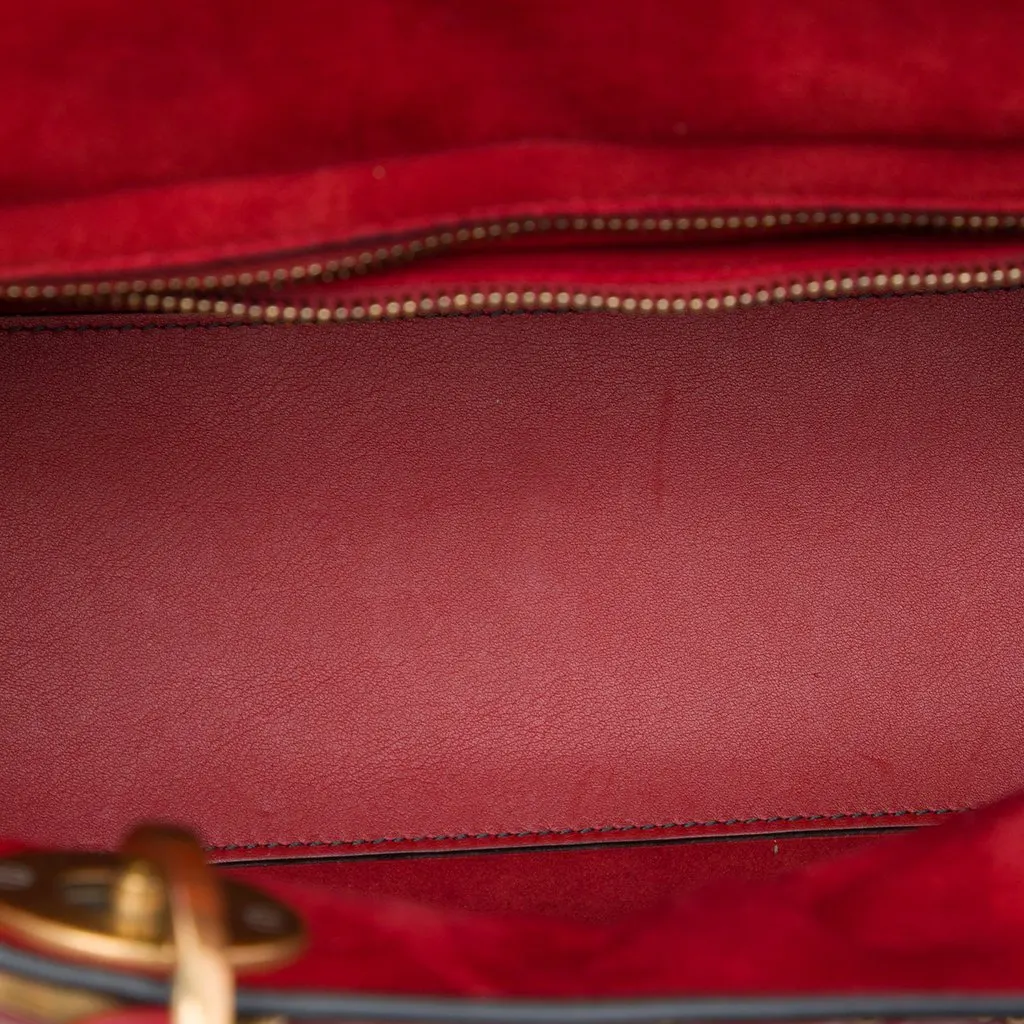 Dior Medium Lambskin Cannage Studded Supple Lady Dior Red Leather Good - Model View