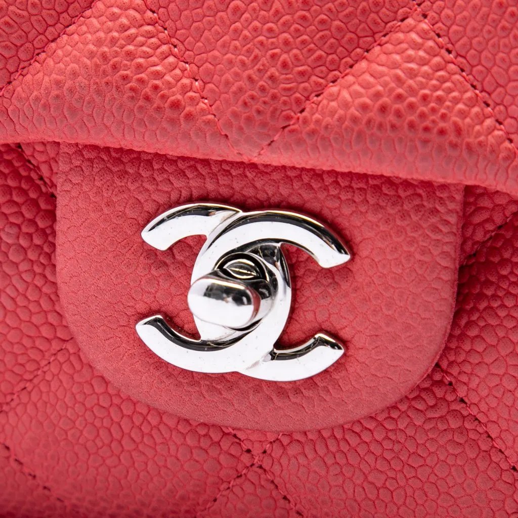 Chanel Quilted Caviar Flap Clutch with Chain Pink Leather Very good - Box View