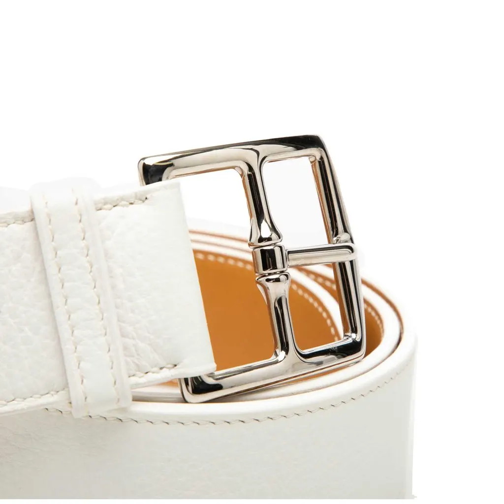 Hermès Clemence Etriviere Belt White Leather Very good - Inside View