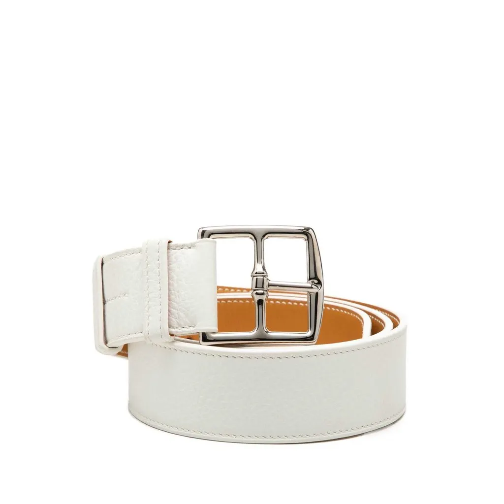 Hermès Clemence Etriviere Belt White Leather Very good - Model View