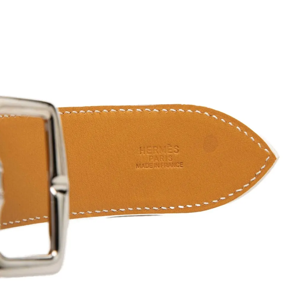Hermès Clemence Etriviere Belt White Leather Very good - Box View