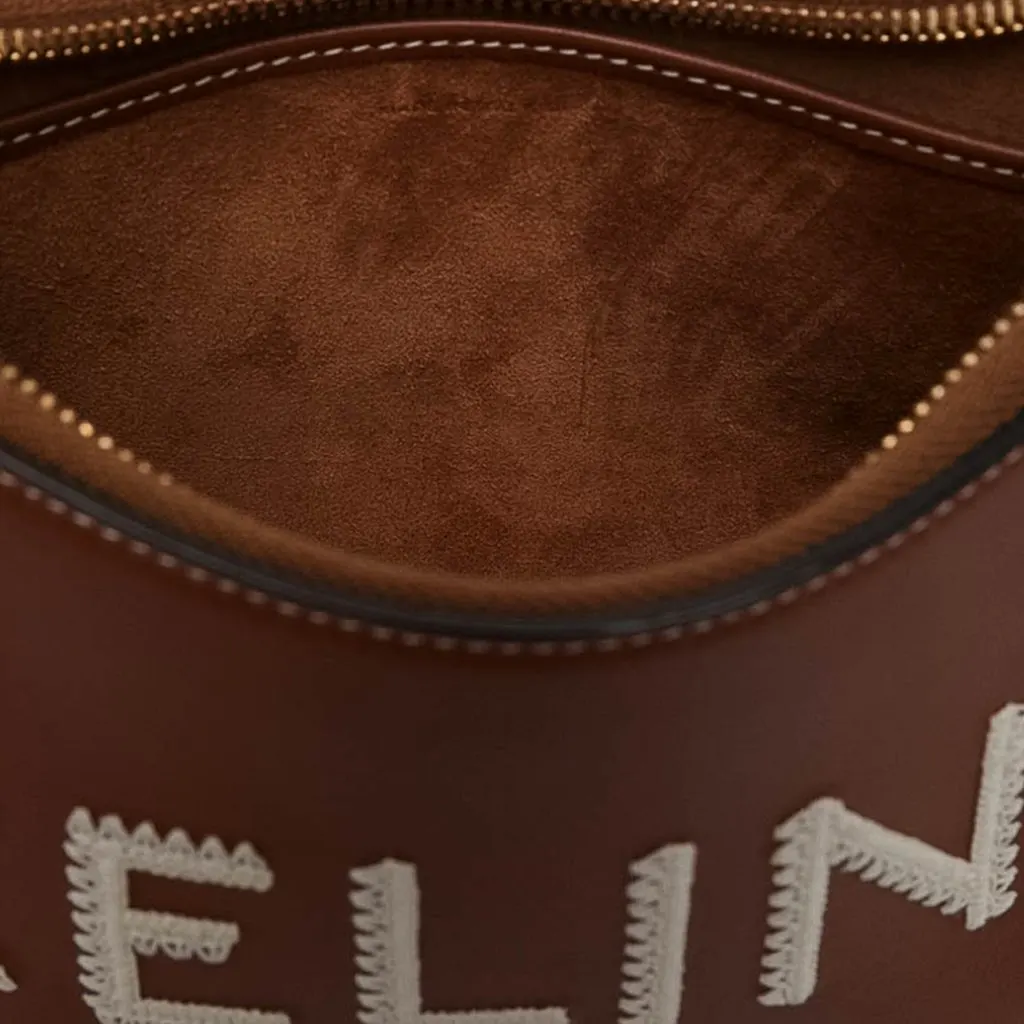 Celine Medium Leather Logo Ava Shoulder Bag Brown Leather Very good - Box View