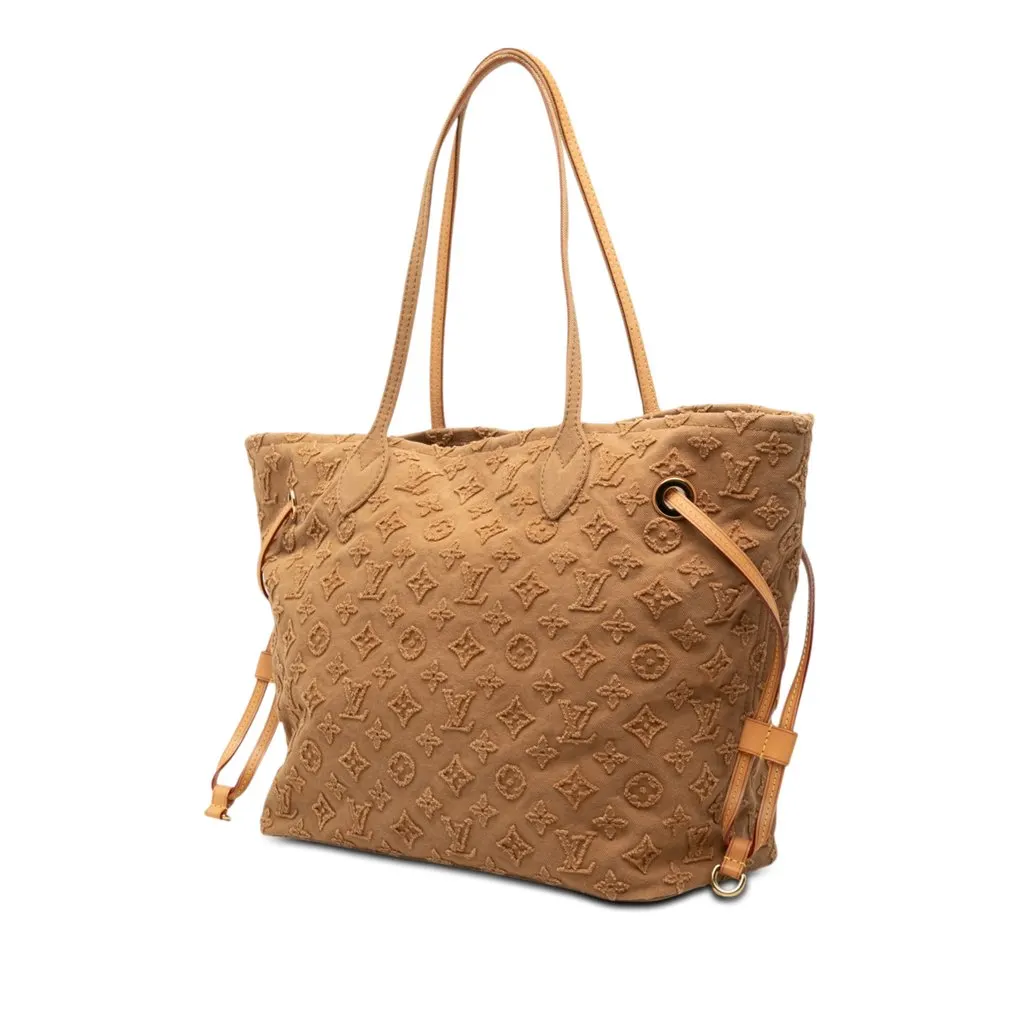Louis Vuitton Monogram Stone Denim Neverfull MM Brown Very good - Back View