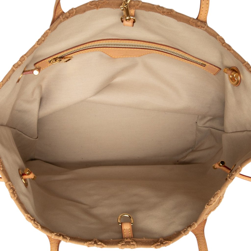 Louis Vuitton Monogram Stone Denim Neverfull MM Brown Large