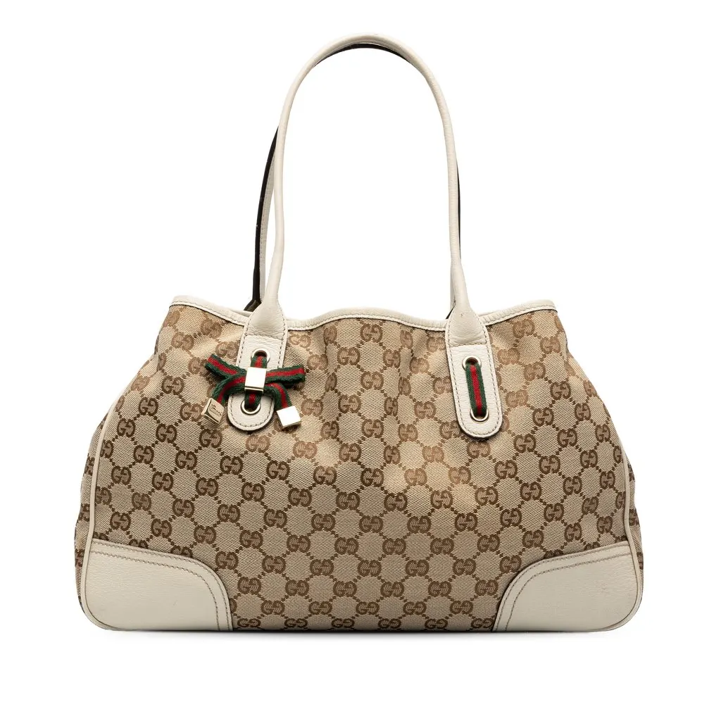Gucci GG Canvas Princy Tote Beige Canvas Good - Front View