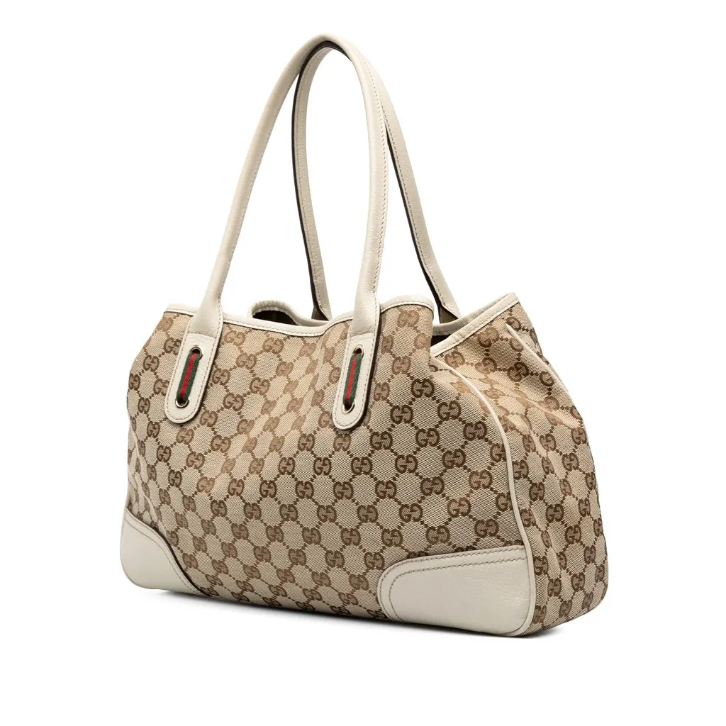 Gucci GG Canvas Princy Tote Beige Canvas Good - Back View