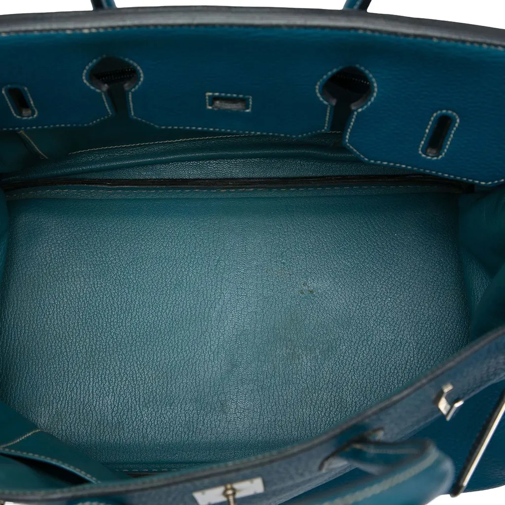 Hermès Clemence Birkin Retourne 35 Blue Leather Very good - Model View
