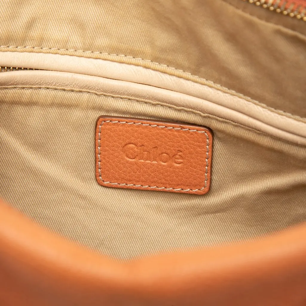 Chloé Medium Leather Paraty Satchel Orange Leather Very good - Box View