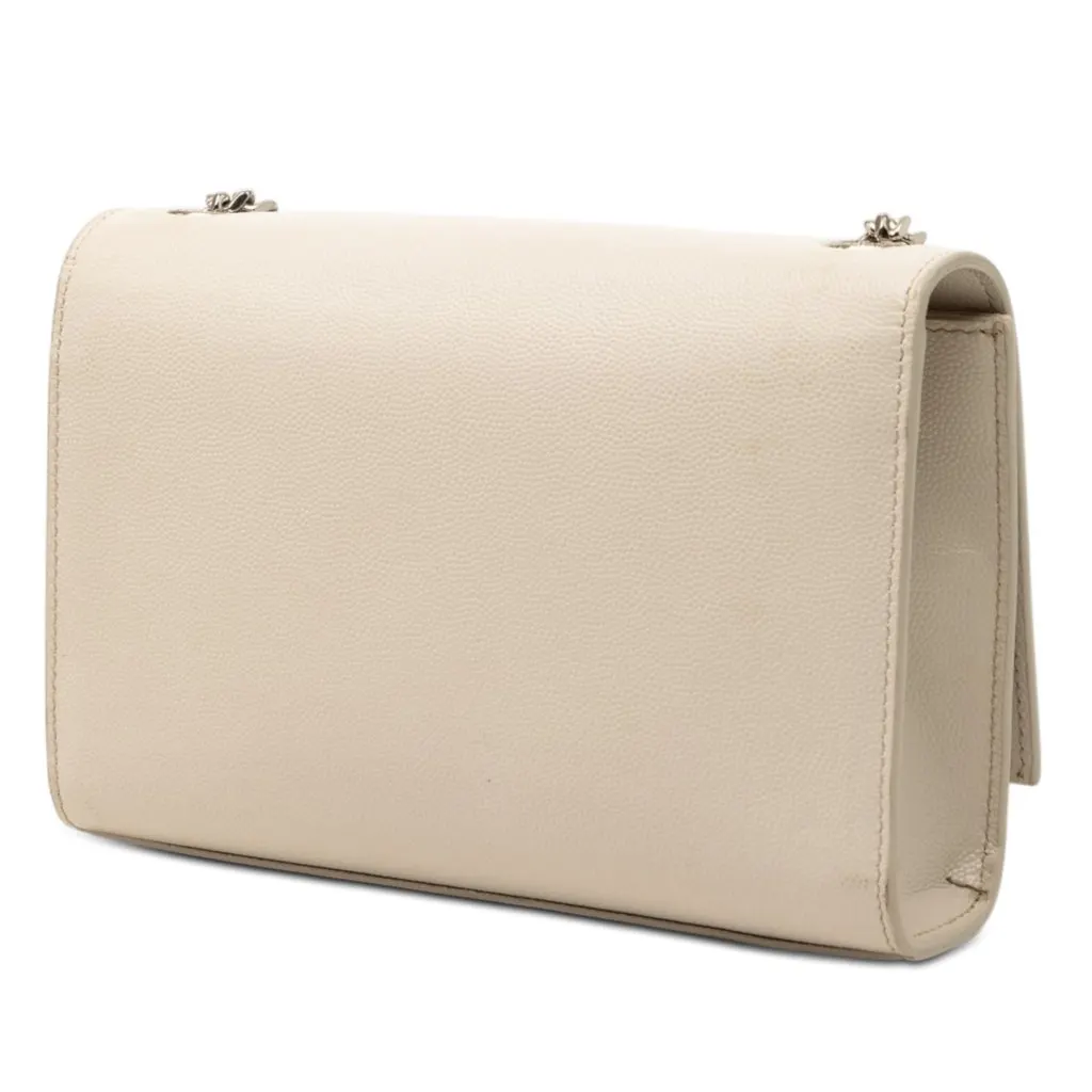 Saint Laurent Small Grain de Poudre Monogram Kate Tassel Crossbody Brown Leather Very good - Back View