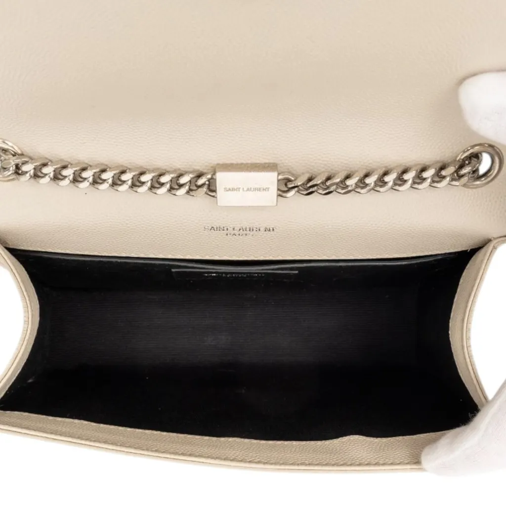 Saint Laurent Small Grain de Poudre Monogram Kate Tassel Crossbody Brown Leather Very good - Model View