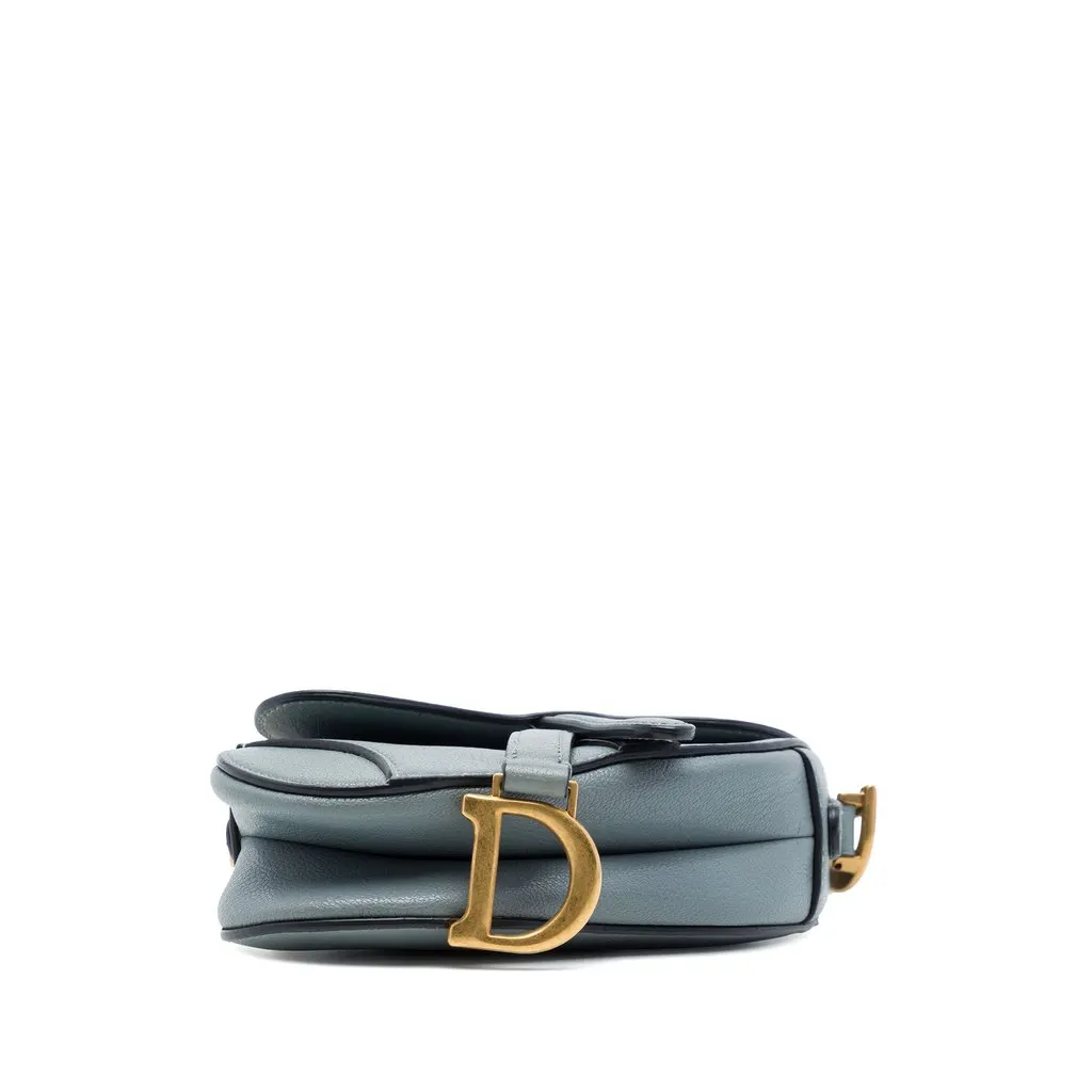 Dior Micro Goatskin Saddle Bag Blue Leather Very good - Inside View