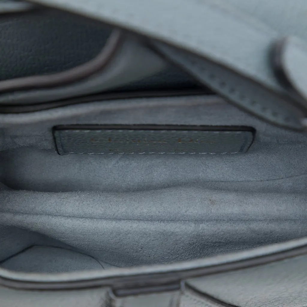Dior Micro Goatskin Saddle Bag Blue Leather Very good - Model View