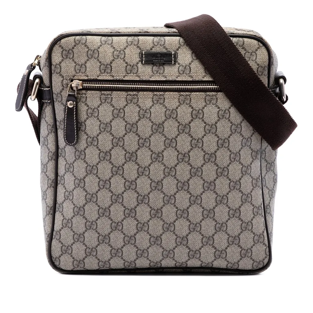 Gucci GG Supreme Crossbody Beige Canvas Good - Front View