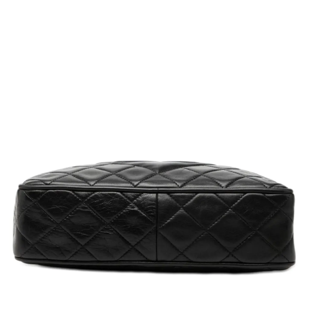 Chanel CC Quilted Lambskin Tassel Camera Bag Black Leather Very good - Inside View