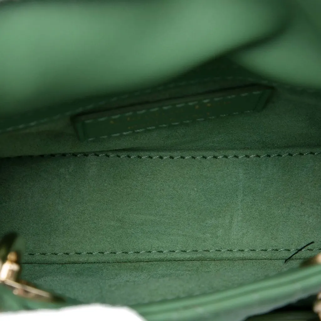 Dior Micro Lambskin Cannage Lady Dior Green Leather Very good - Model View