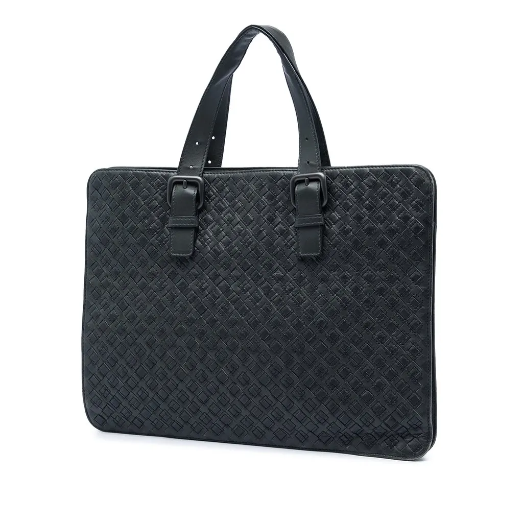Bottega Veneta Nappa Intrecciato Stitched Briefcase MultiColor Leather Very good - Back View