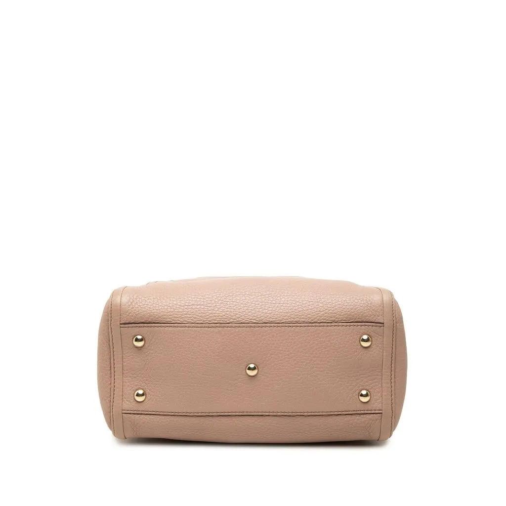 Gucci Small Calfskin Soho Satchel Brown Leather Good - Inside View