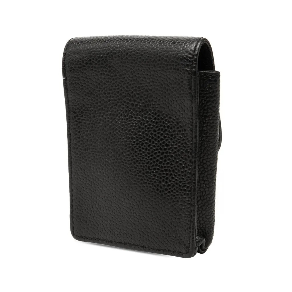 Chanel CC Caviar Cigarette Case Black Leather Very good - Back View