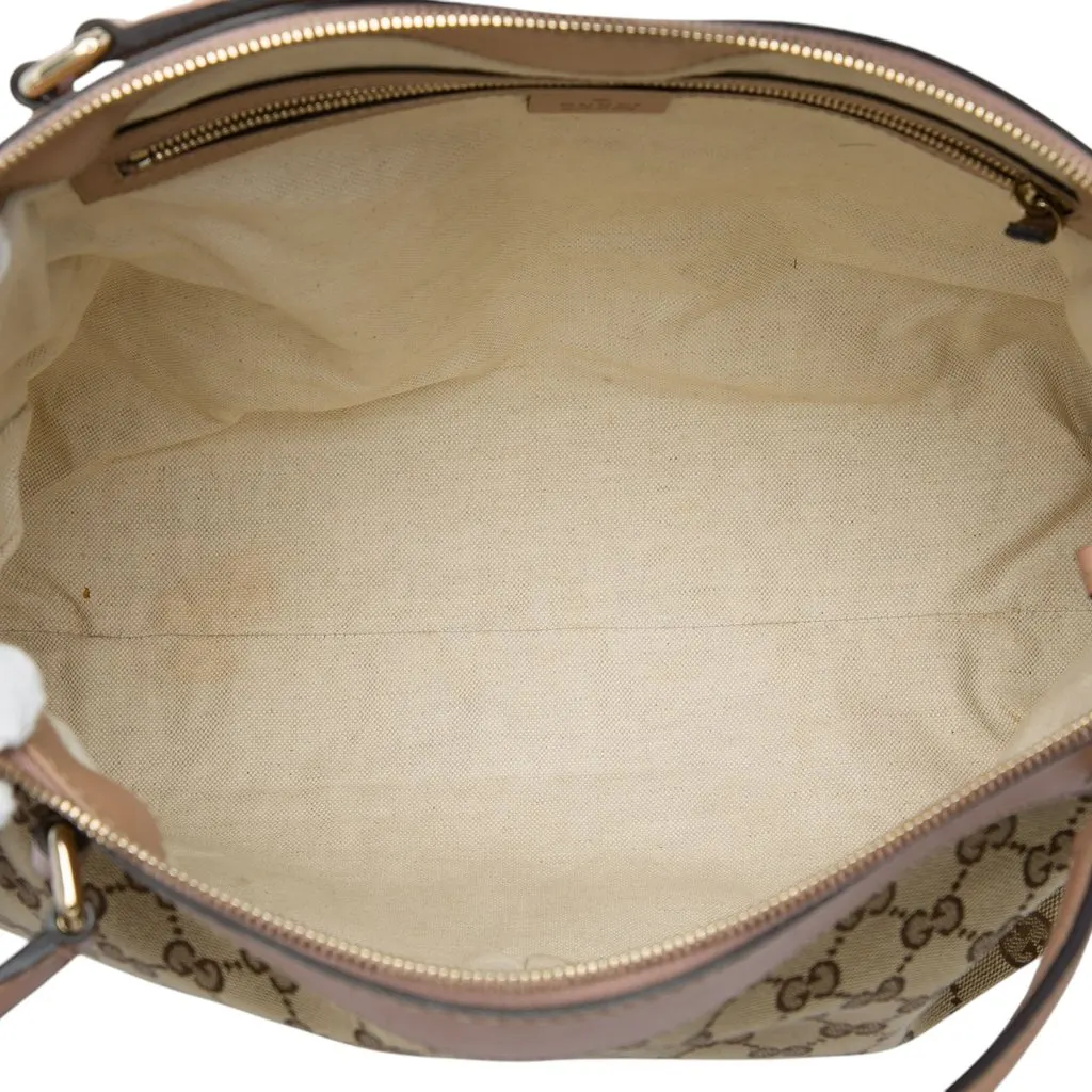 Gucci GG Canvas Mayfair Satchel Beige Canvas Good - Model View