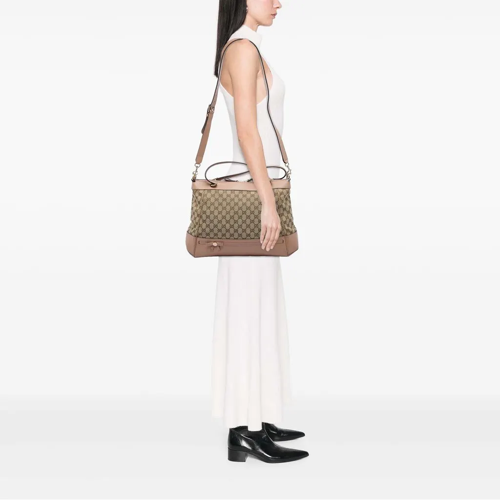 Gucci GG Canvas Mayfair Satchel Beige Canvas Good - Box View