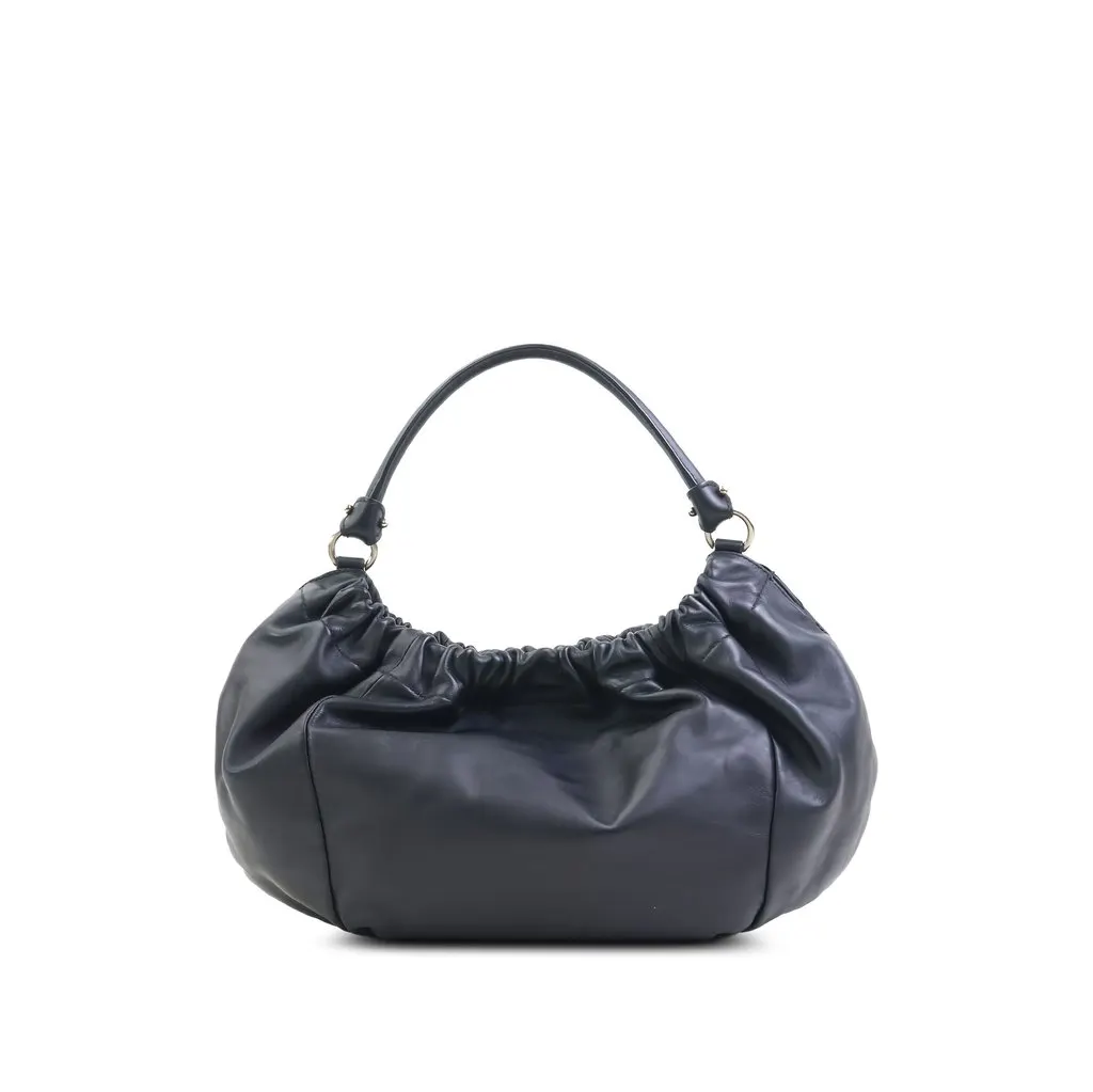 Salvatore Ferragamo Leather Vara Bow Handbag Black Leather Very good - Back View