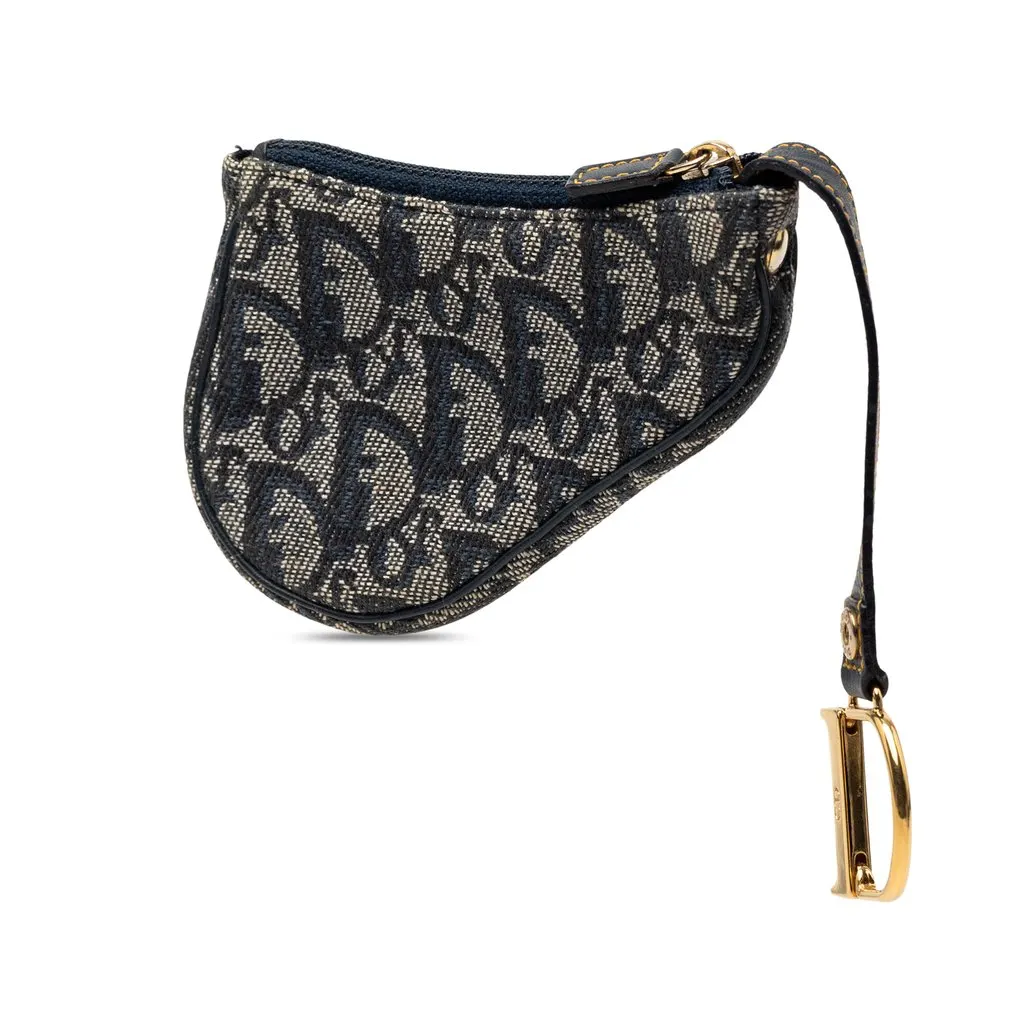 Dior Diorissimo Trotter Saddle Coin Pouch Blue Very good - Front View