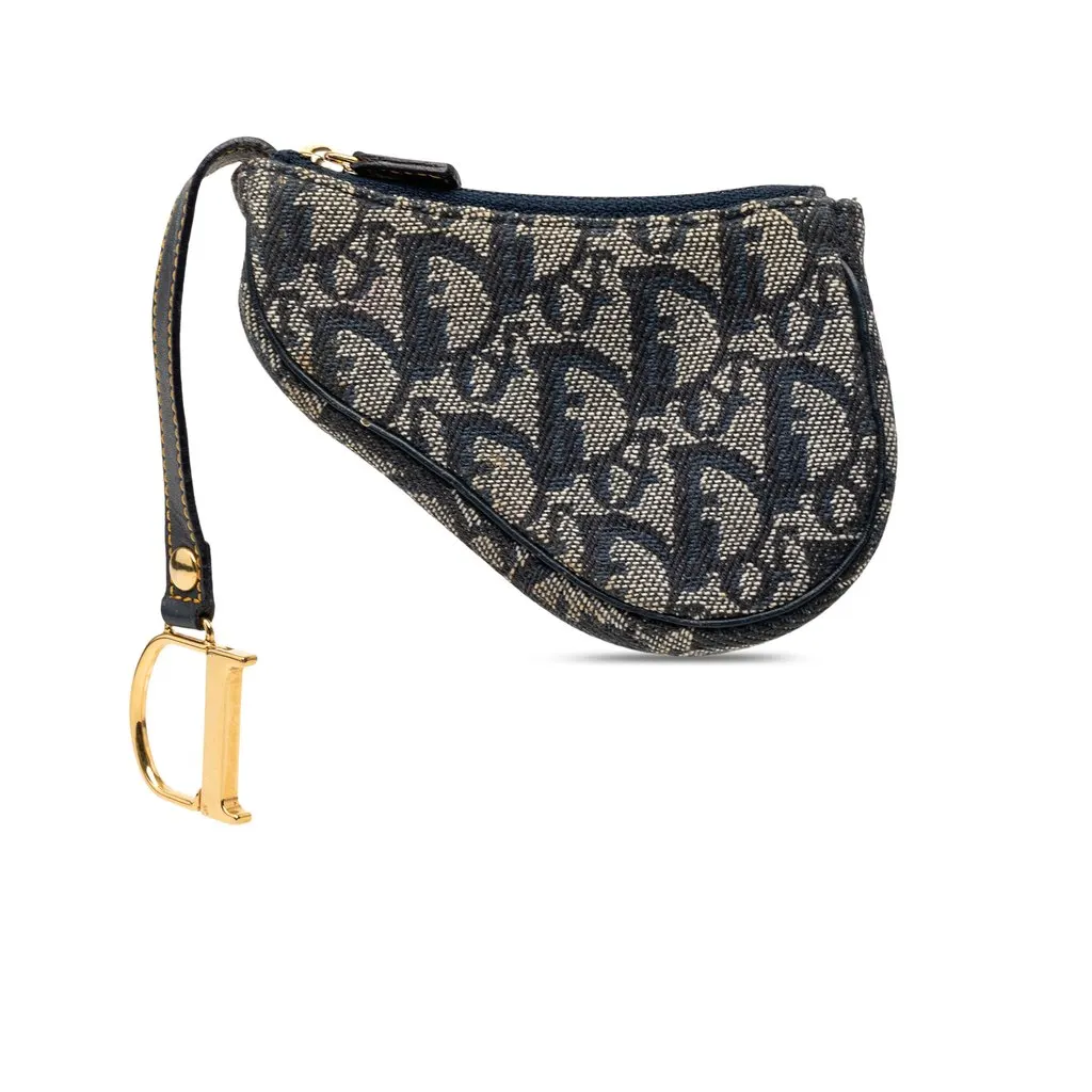Dior Diorissimo Trotter Saddle Coin Pouch Blue Very good - Back View