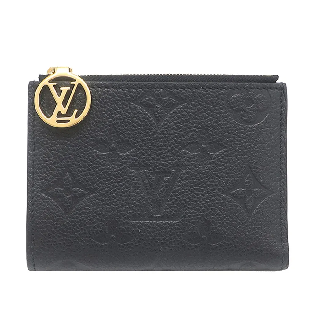 Louis Vuitton Monogram Empreinte Lisa Compact Wallet Black Leather Good - Front View