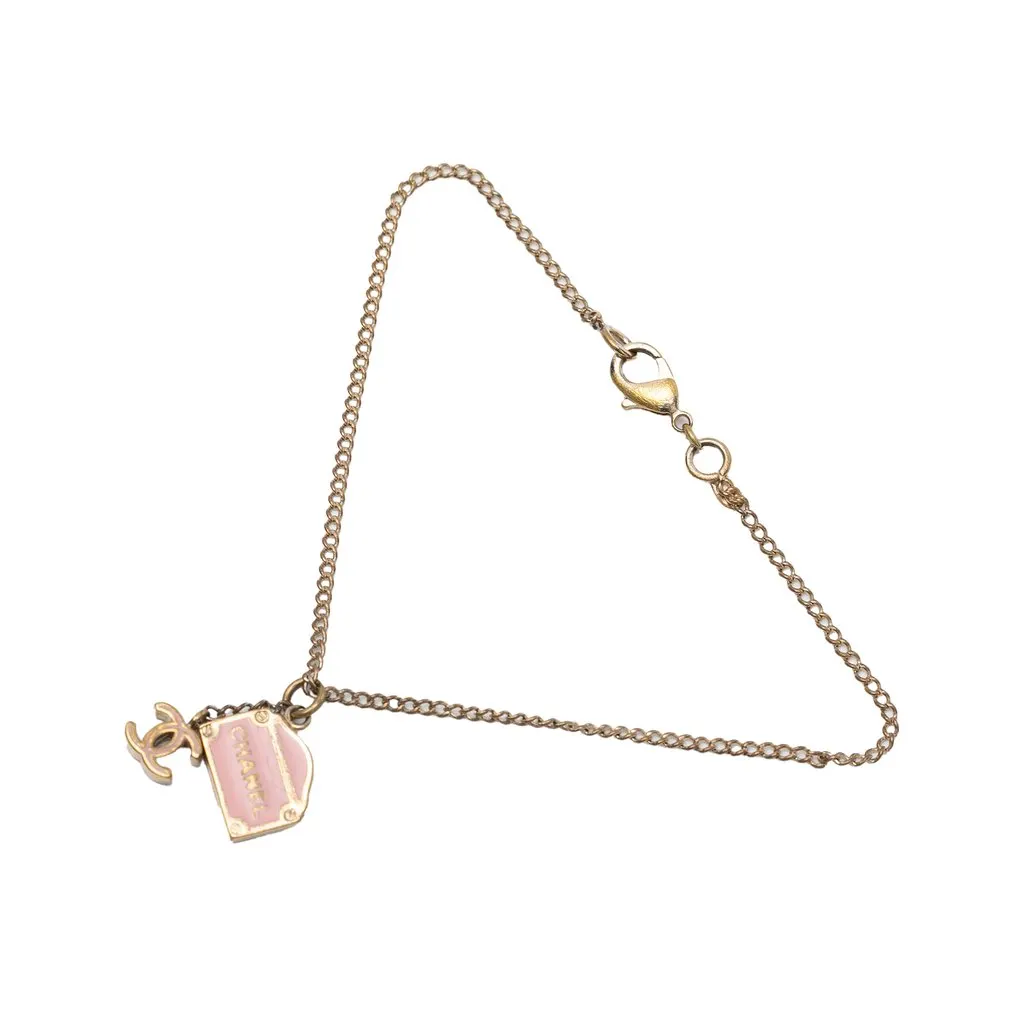 Chanel CC Gold Plated and Enamel 31 Rue Cambon Charm Bracelet Gold Metal Very good - Back View