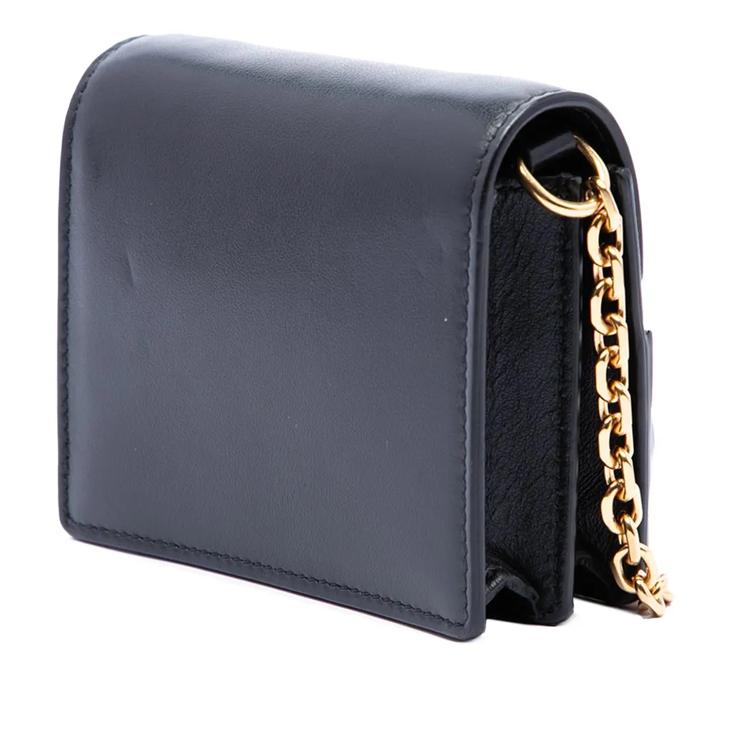 Celine Mini Smooth Calfskin Triomphe Maillon Wallet on Chain Black Leather Very good - Back View