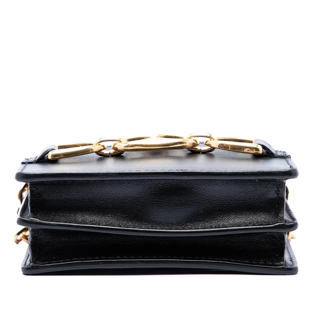 Celine Mini Smooth Calfskin Triomphe Maillon Wallet on Chain Black Leather Very good - Inside View