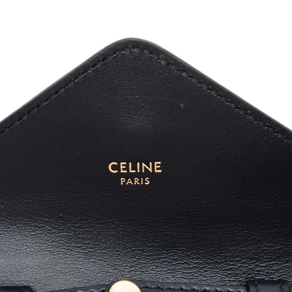 Celine Mini Smooth Calfskin Triomphe Maillon Wallet on Chain Black Leather Very good - Box View