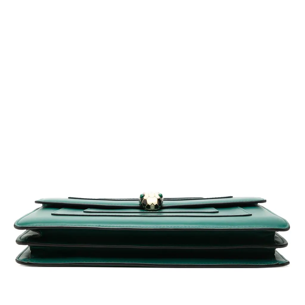Bvlgari Medium Calfskin Serpenti Forever Shoulder Bag Green Leather Very good - Inside View