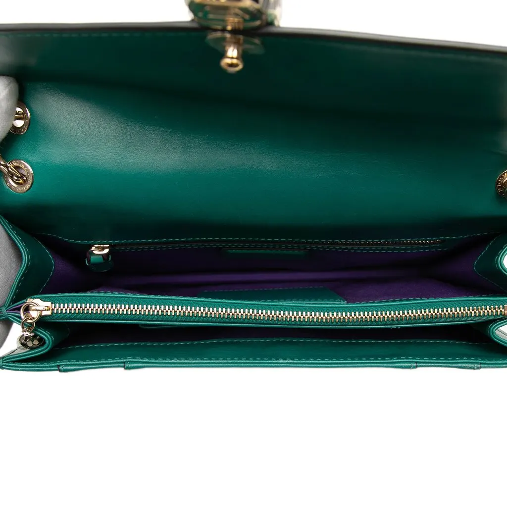 Bvlgari Medium Calfskin Serpenti Forever Shoulder Bag Green Leather Very good - Model View