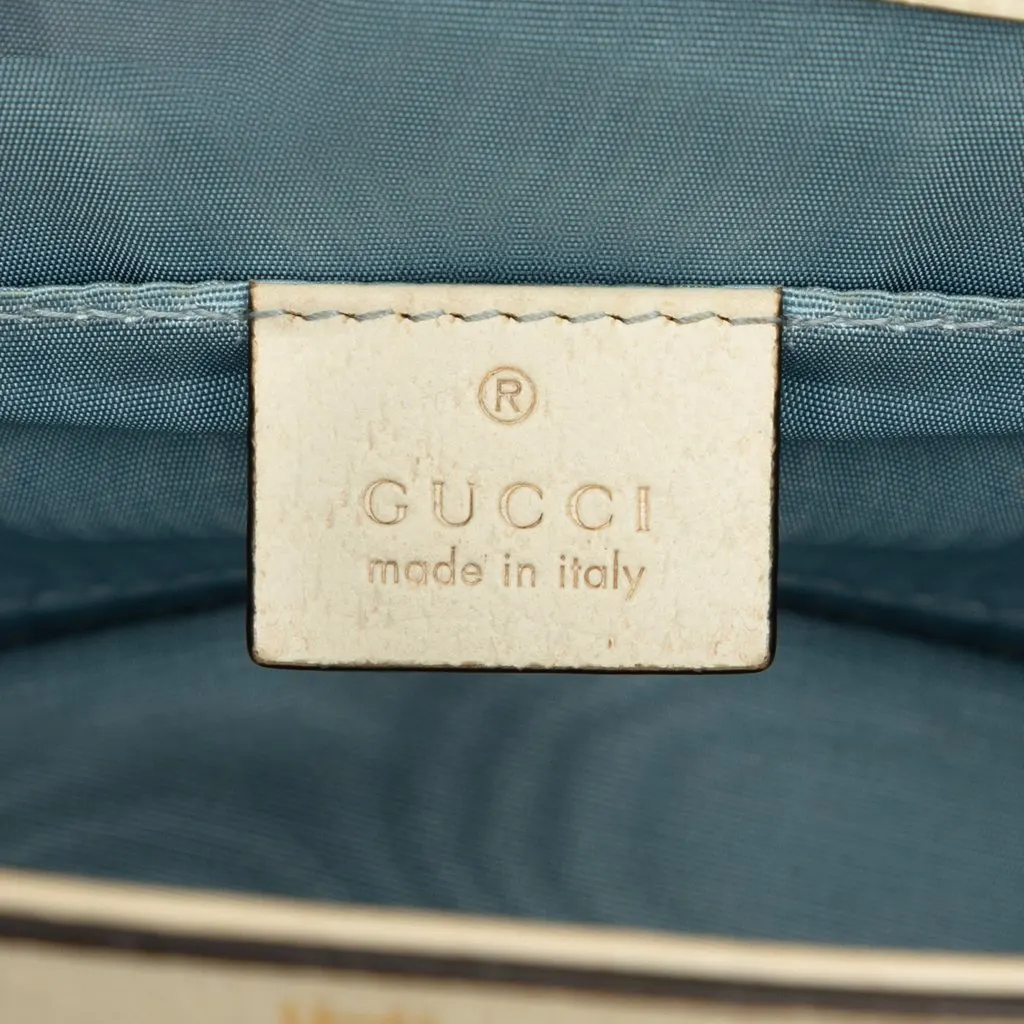 Gucci Mini Calfskin Bee Star Web Sylvie Top Handle Bag White Leather Good - Box View
