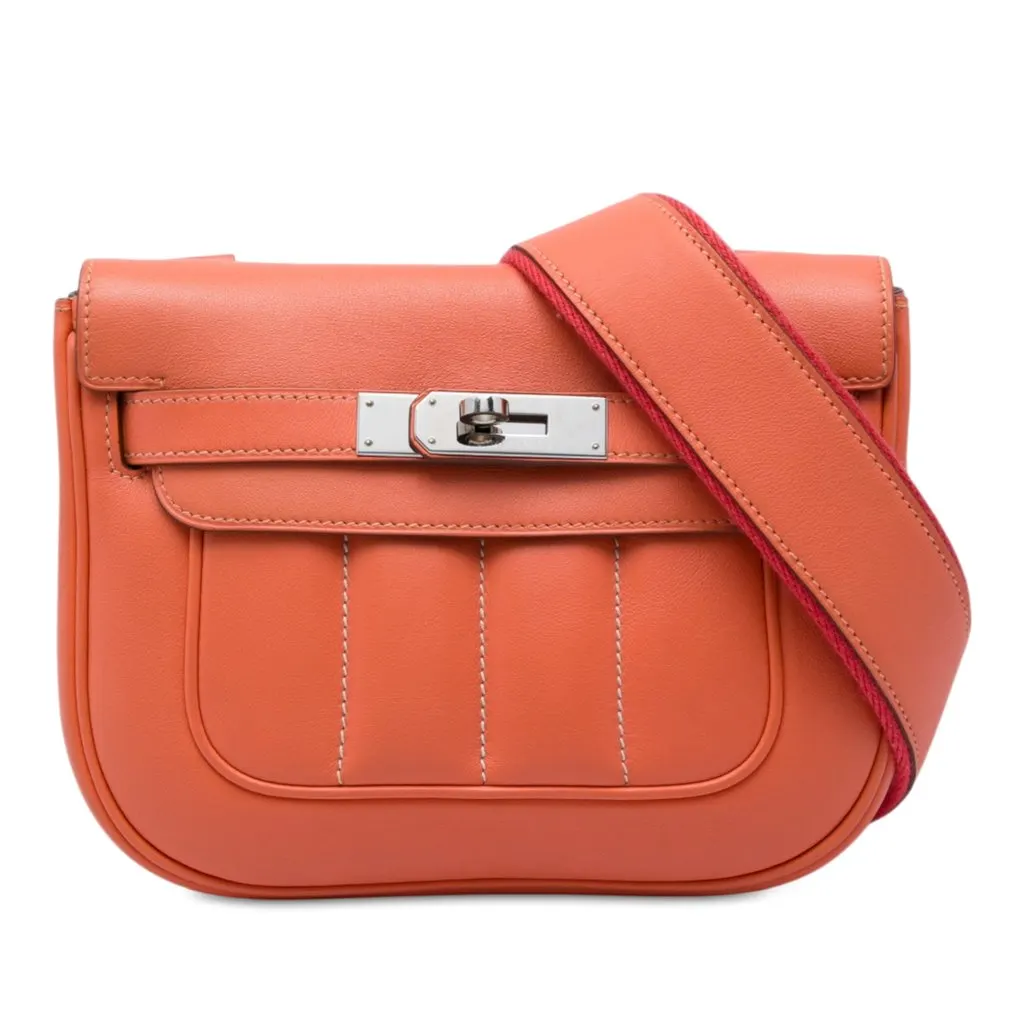 Hermès Mini Swift Berline Crossbody Orange Leather Very good - Front View
