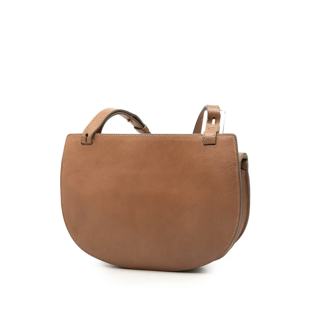 Chloé Mini Calfskin Georgia Crossbody Brown Leather Very good - Back View
