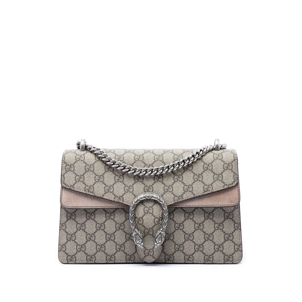 Gucci Medium GG Supreme Dionysus Shoulder Bag Beige Very good - Front View