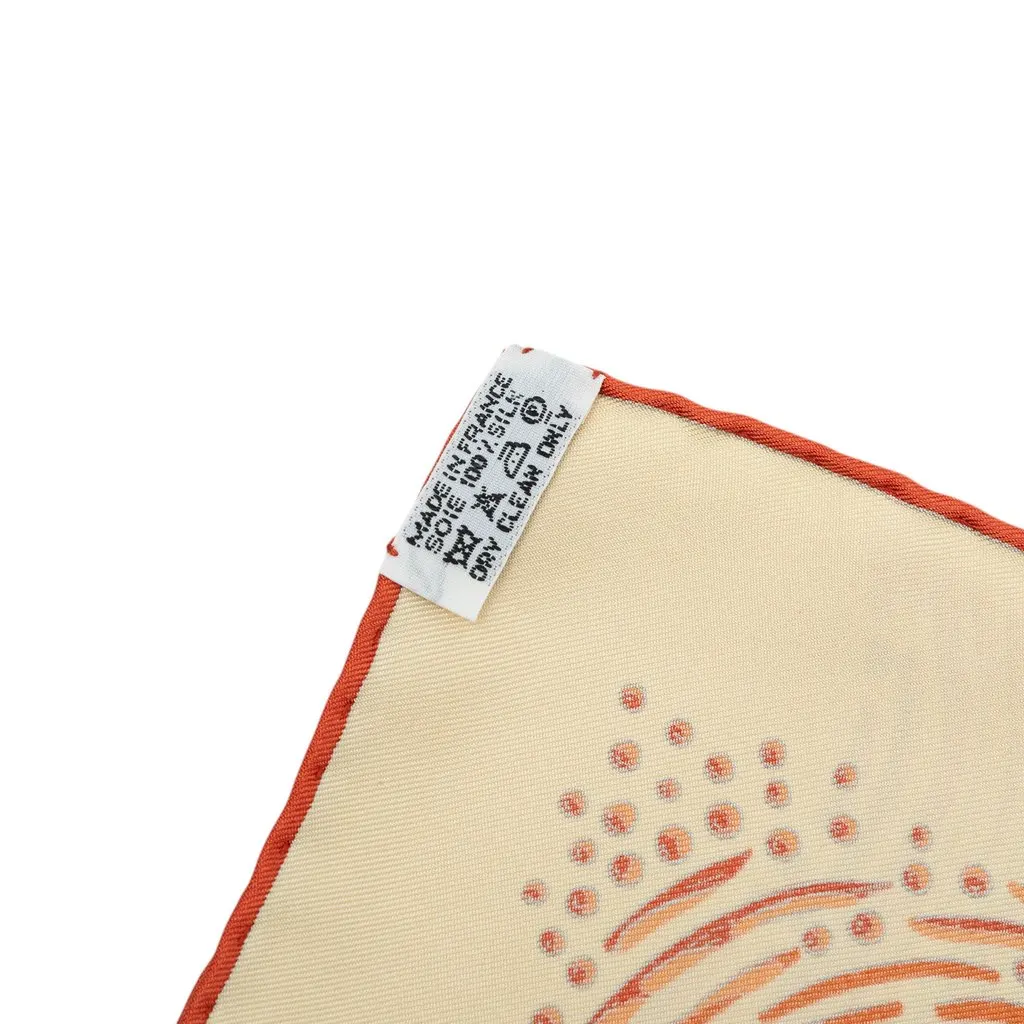 Hermès Les Rivieres De Babel Silk Scarf 90 Beige Silk Very good - Model View