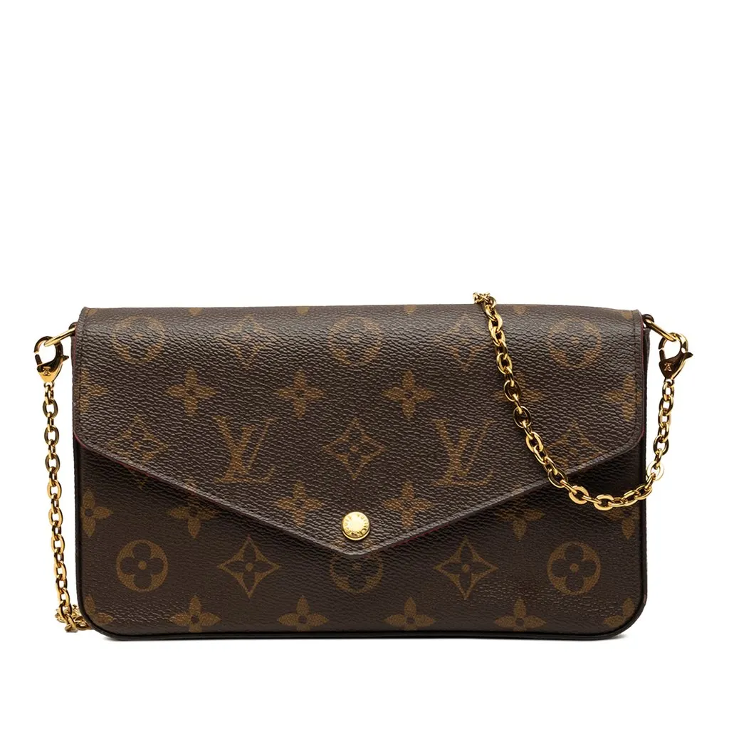 Louis Vuitton Monogram Pochette Felicie Brown Very good - Front View