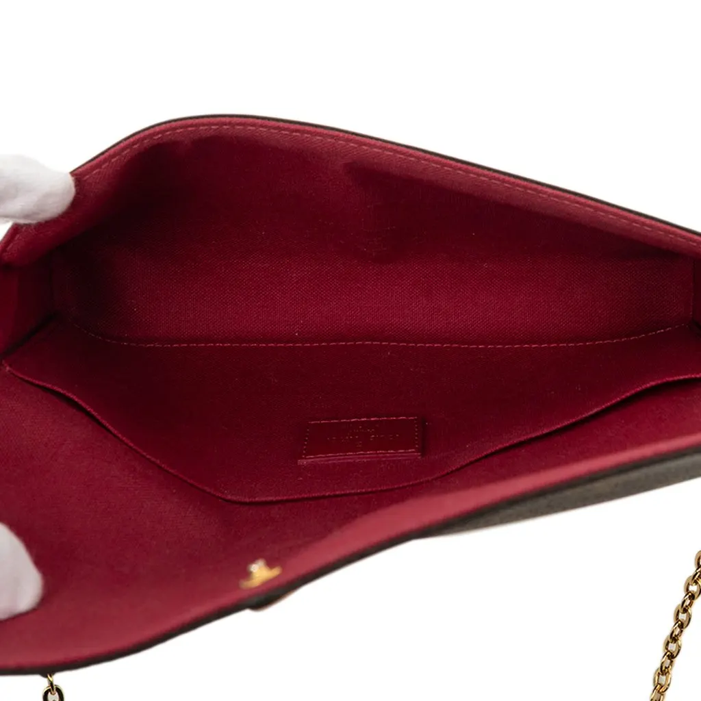 Louis Vuitton Monogram Pochette Felicie Brown Very good - Model View