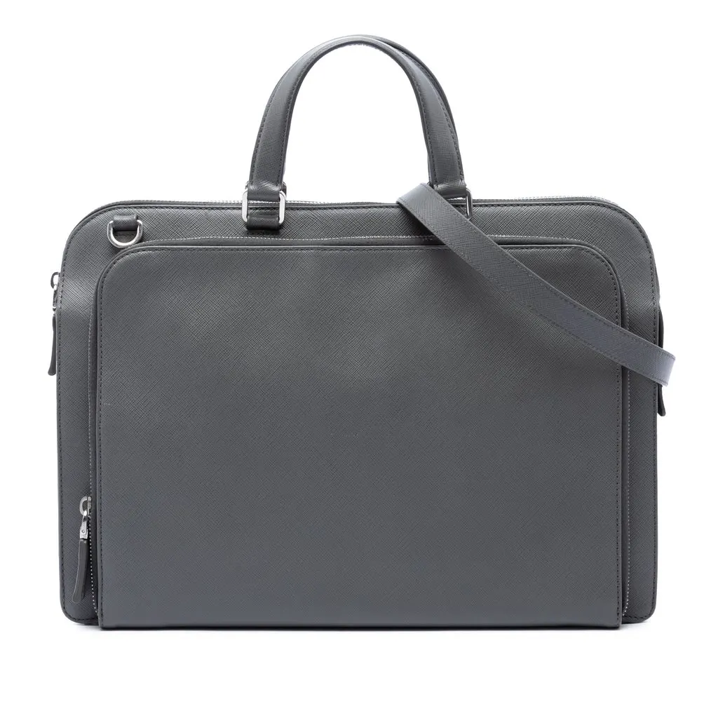 Prada Saffiano Briefcase MultiColor Leather Very good - Front View