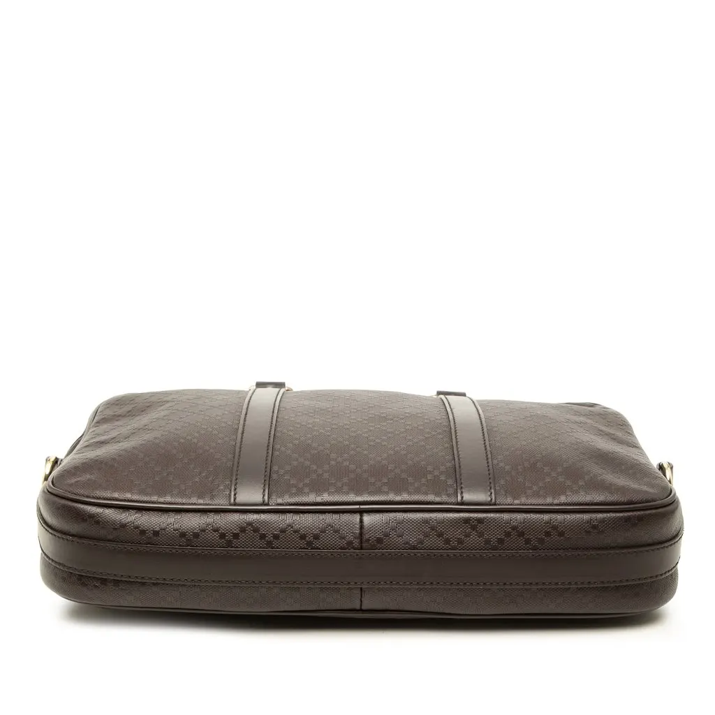 Gucci Medium Diamante Calfskin Bright Business Bag Brown Leather Good - Inside View