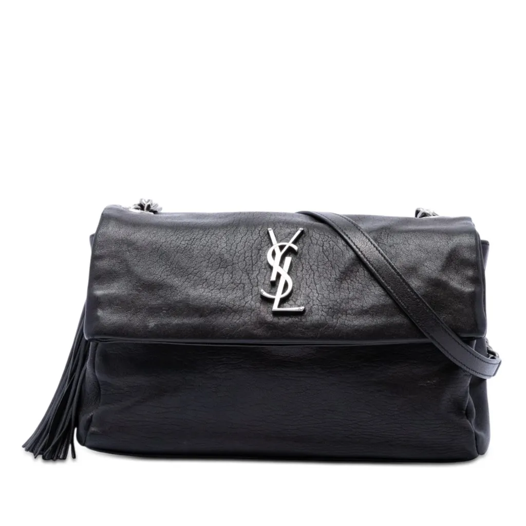 Saint Laurent Medium Sheepskin West Hollywood Crossbody Black Leather Very good - Front View