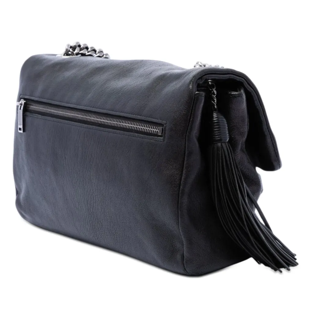 Saint Laurent Medium Sheepskin West Hollywood Crossbody Black Leather Very good - Back View