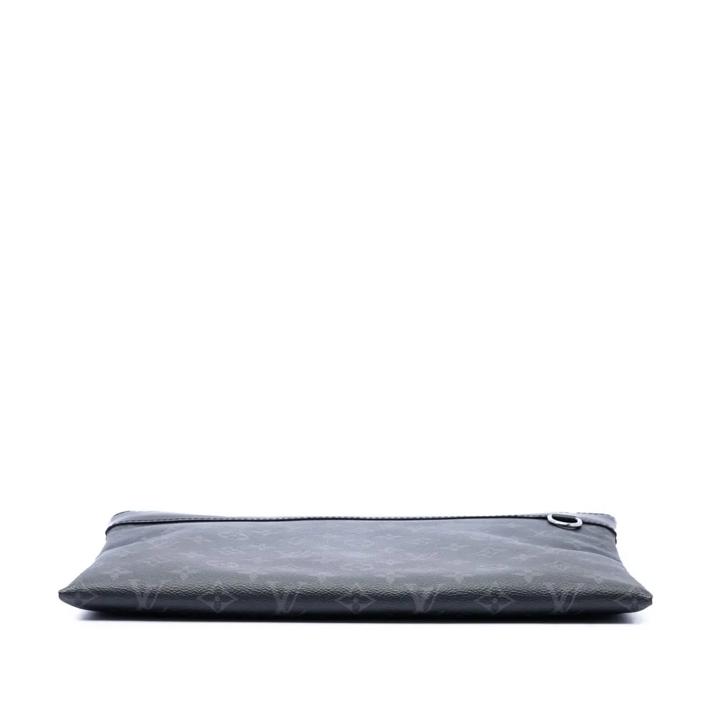 Louis Vuitton Monogram Eclipse Discovery Pochette GM Black Canvas Good - Inside View
